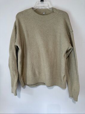 Uniqlo Muted Light Green Sherpa Crew Neck Sweater -  Size L